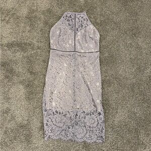 Ark n Co. - Grey Lace Halter Dress